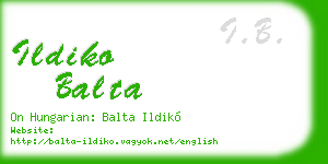 ildiko balta business card