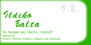 ildiko balta business card